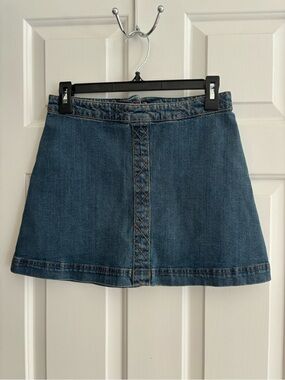 Blue Denim A-Line Mini Skirt